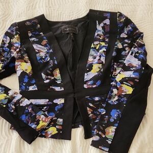 BCBGMaxAzria Multicolor Abstract Blazer